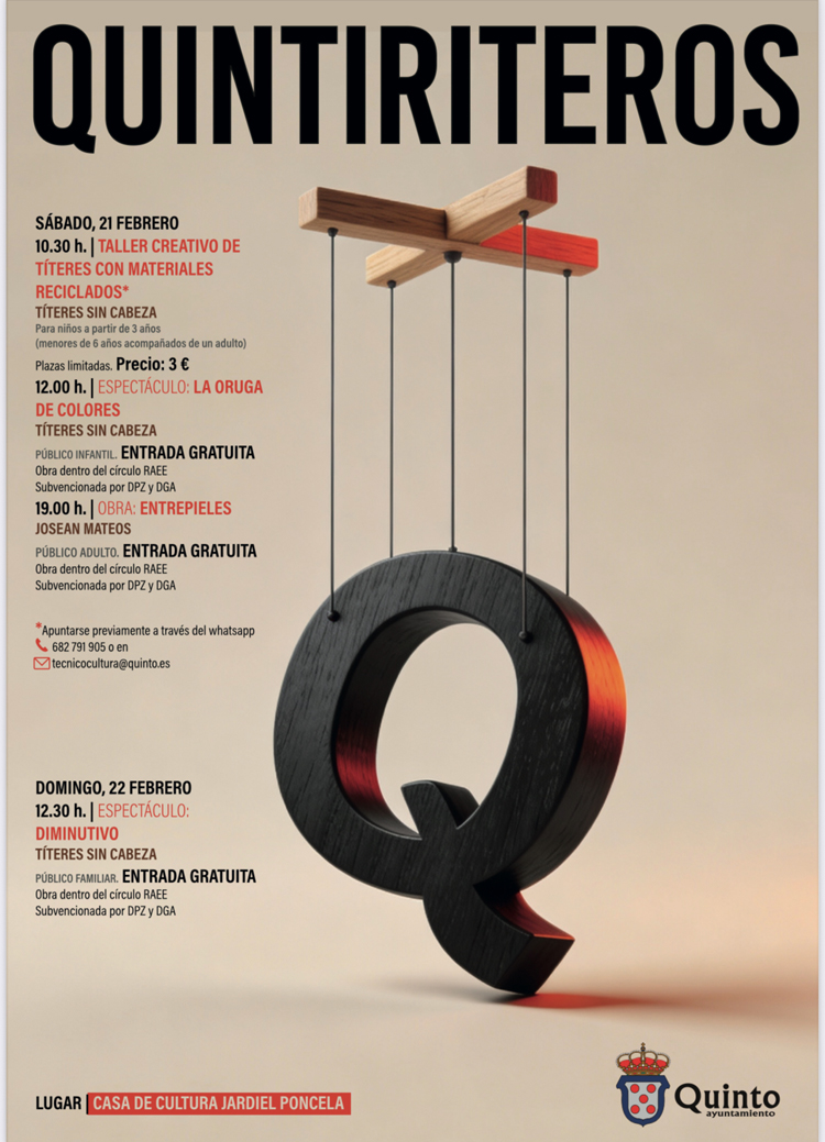Quinto estrena ‘Quintiriteros’, un fin de semana dedicado al teatro de títeres para todos los públicos