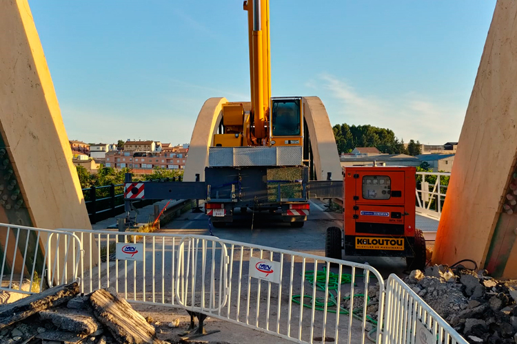 Avanzan las obras del puente de Sástago